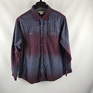Carbon 2 Cobalt Shirt Mens Large Gray Burgundy Emberglow L/S Button Up 133674
